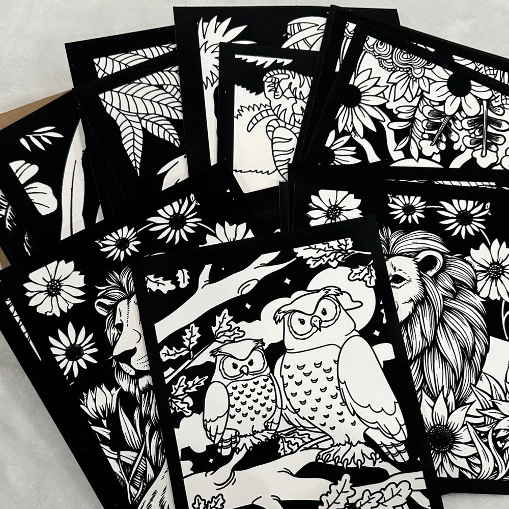 Black and White Sunflower Art Print set 48 pcs fuzzy velvet posters